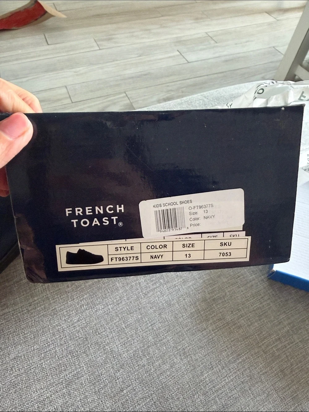 French Toast Navy Faux-Leather Kids Lace-Up Shoes